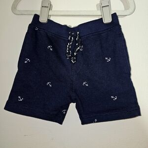 GUC | 24M | Free Planet | Navy Blue Cotton Shorts with Anchor Print